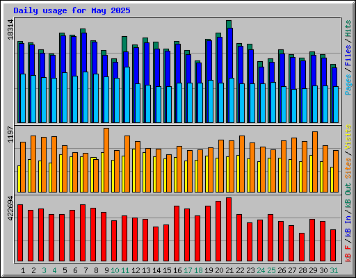 Daily usage for May 2025