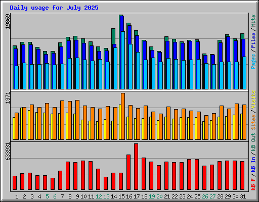 Daily usage for July 2025