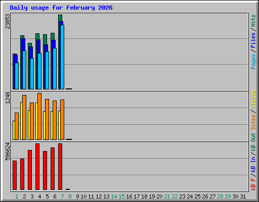 Daily usage for February 2026