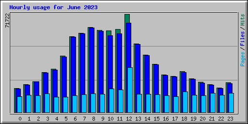 Hourly usage for June 2023