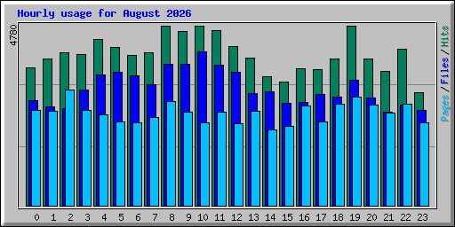 Hourly usage for August 2026